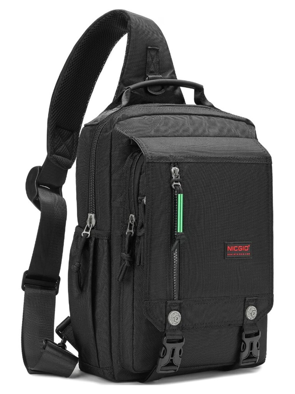 Water-Resistant Nylon Sling Chest Crossbody Laptop Messenger Shoulder Bag